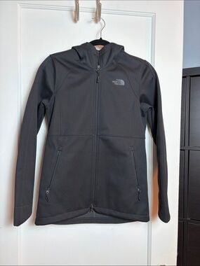 The North Face Charcoal Black Hooded Softshell Jacket